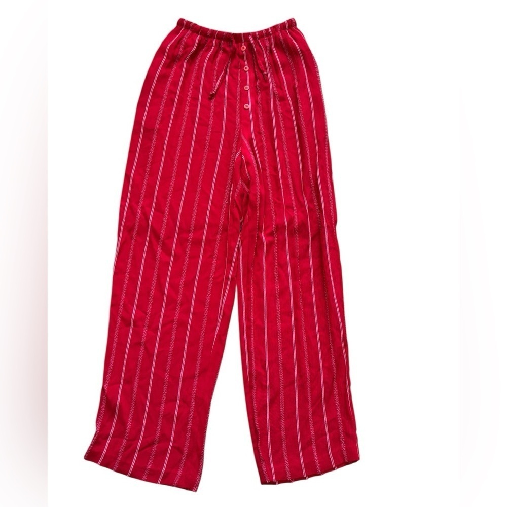 New York Style Red White Stripe Tank Vest and Matching Wide Leg Pants Set Size S - Picture 4 of 7